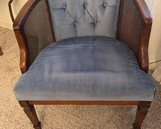Cain back barrel chairs blue. $125.00 each
26”w 18”d 28”t