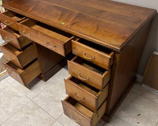 Small wood desk 9 drawers $ 125.00
44”w 23”d 30”t