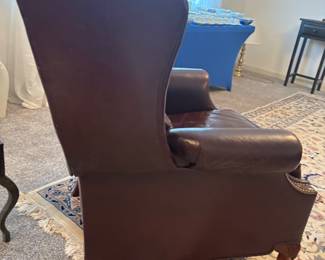 Leather recliner “ Gardberg’s” has matching sofa 900.00 set or $400.00 for recliner.    32”w 31”d 40”t