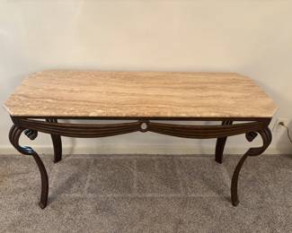 Console table metal base marble top. $ 250.00
50”w 18”d 27.5”t