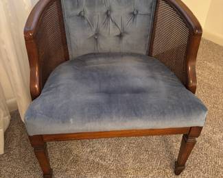 Cain back barrel chairs blue. $125.00 each
26”w 18”d 28”t
