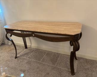Console table metal base marble top. $ 250.00
50”w 18”d 27.5”t