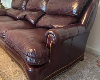 Leather sofa “ Gardberg’s” has matching recliner.  $900.00 set or $800.00 for sofa 
85”L 36”d 32”t