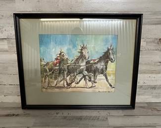 C. Butterfield Signed & Numbered Horse Racing Print – 78/200 – Bucks County Art Center 1967