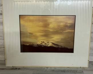 Larry Harris “Longs Peak Colorado” Signed Mountain Photography Print – Framed Landscape 24x20