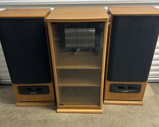 Sharp CP-9800 3-Way Speaker System with Matching Media Cabinet – Vintage Stereo Set