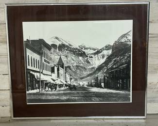 Vintage Telluride Colorado Photograph c.1900 – Historic Mining Town B&W Framed 18x16 Print