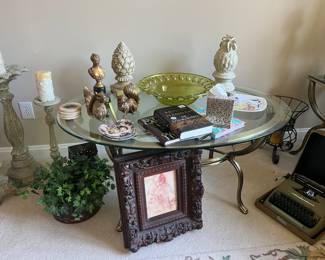 Glass and Iron Coffee and End Table
