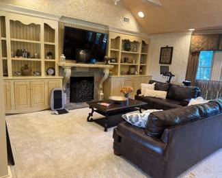 Faux leather sofa and loveseat 