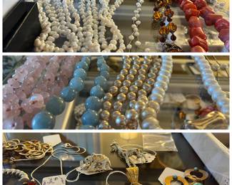 In addition to Sterling, lots of pearls and costume jewelry