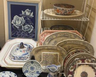 Assorted platters and Imari 