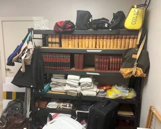 Vintage law books and bags