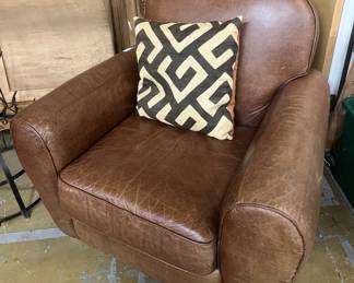 Leather chair and ottoman