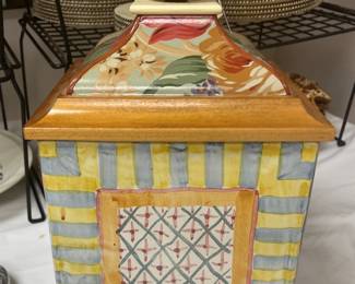 MacKenzie-Childs hand painted canister