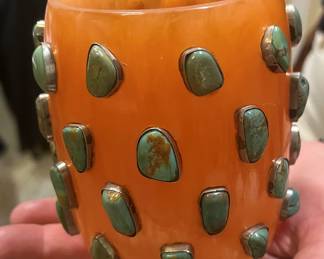 Vintage Bakelite Sterling and Turquoise