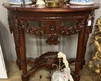 Detail of half moon table