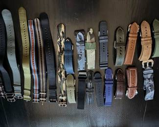 Watch Accessories: Deluxe leather, rubber, & nylon watch straps available in a variety of sizes and styles.