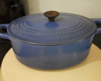 Blue Le Creuset pot