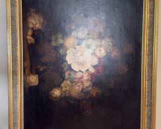 Floral oil on canvas. Still life. Dutch/Flemish revival.