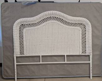 White Faux Wicker Queen Bed