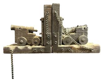 Mid Century Medieval Cannon Bookends