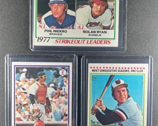 1978 Topps Baseball Cards. Niekro, Ryan, Robinson, and Munson