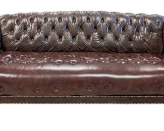 Brown Faux Leather Couch