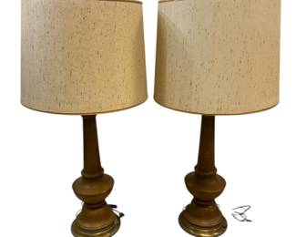 2 Vintage Table Lamps With Original Shades