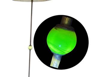 Antique Metal Floor Lamp W Uranium Slag Glass Accent
