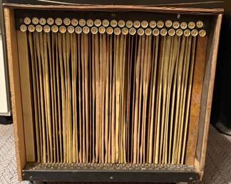 Antique Phonograph Ejection Button Record Storage On Casters