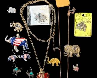 Elephant Brooches, Pendants, Necklaces