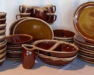 McCoy Kathy Kale, Hull, And Monmouth Pottery USA Brown Drip Glaze Dishes