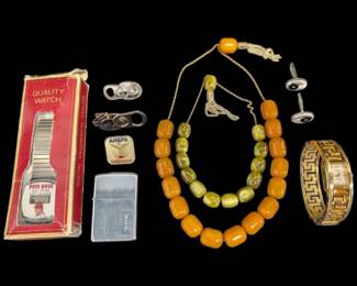 Assorted Orange Green Jewelry, Watches Cufflinks