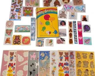 Vintage 1980s Sticker Book Stickers Teddy Bears, Unicorns, More