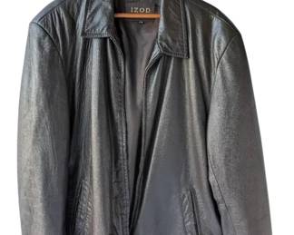 IZOD Mens Brown Leather Jacket XXL