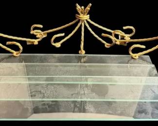 Three Gold Toned Metal Rope Shelves