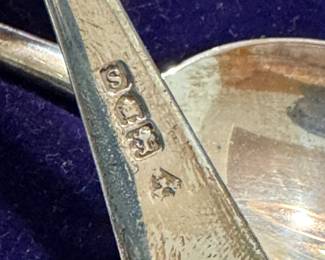 Antique Sterling Silver Baby Spoon Hallmarks – British Maker’s Marks on The Household Stores Manchester Set