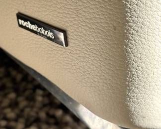 Roche Bobois Logo on Leather Sofa – High-End French Furniture Design