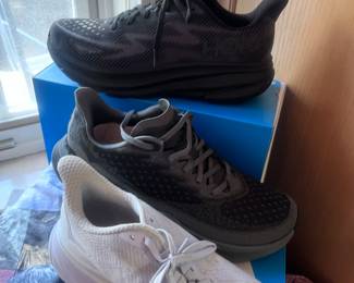 HOKA Clifton 9 Running Shoes – Ultra-Cushioned Lightweight Sneakers, Black & White Colorways