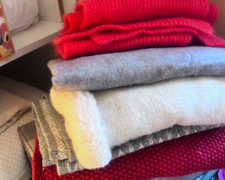 Cashmere & Wool Sweater Stack – Red, Gray, and Ivory Knitwear Collection, Cozy Winter Essentials, max mara