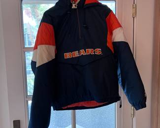 Vintage Chicago Bears Starter Pullover Jacket – 90s NFL Windbreaker, Navy & Orange Retro Style