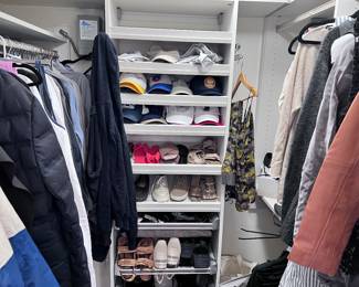 Closet of both men+women clothing, designer, shoes, asessories+ MORE