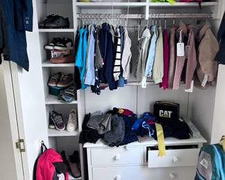 3rd floor chirldrens room, closet full of childrens designer clothing - Zara, polo + MORE