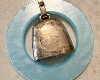 Vintage Salisbury Sterling Silver Baby Rattle with Blue Lucite Ring – Classic Collectible Gift