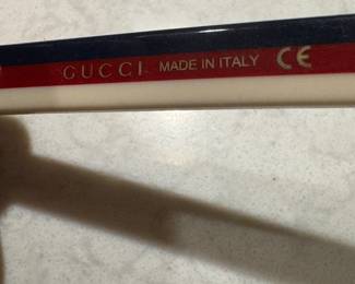 Authentic Gucci Sunglasses – Made in Italy Luxury Designer Frames with Red and Blue Temple Detail