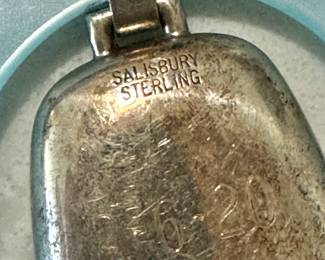 Salisbury Sterling Silver Marking – Antique Baby Rattle Hallmark Detail