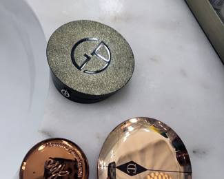 Luxury Compact Makeup Trio – Giorgio Armani & Charlotte Tilbury Powders and Highlighters Set