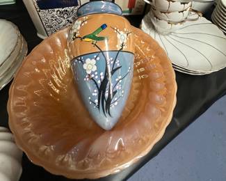 Lusterware wall pocket