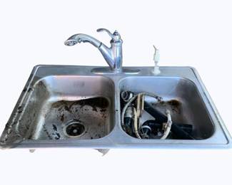 25 - Stainless Steel Sink w/ faucet 33 x 21 x 15