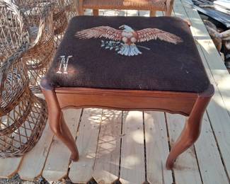 Vintage Needlepoint Stool